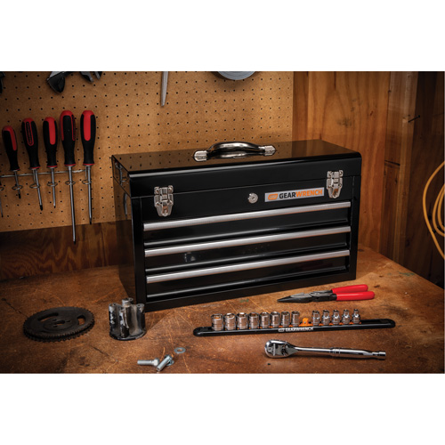 Portable Tool Box, 20" W, 3 Drawers, Black Toolneeds Inc.