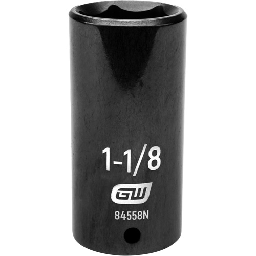 SAE Socket, Impact, 1-1/8", 1/2" Drive, 6 Points, Deep Toolneeds Inc.