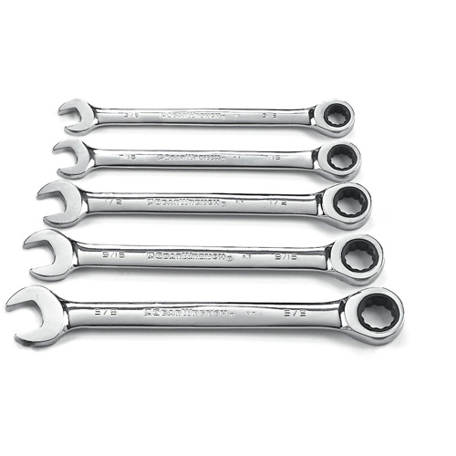 72-Tooth 12 Point Ratcheting SAE Wrench Set, Combination, 5 Pieces, Imperial Toolneeds Inc.
