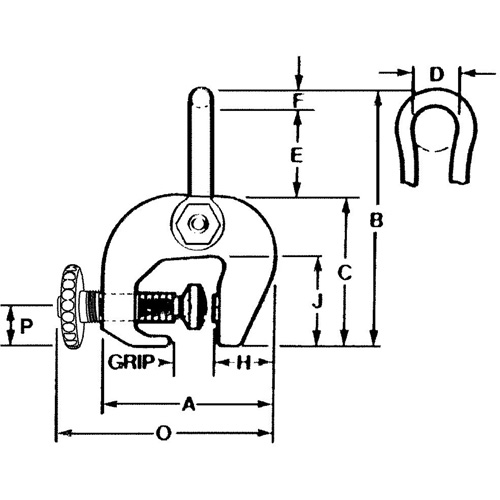 SAC Plate Clamp, 12000 lbs. (6 tons), 0" - 3" Jaw Opening Toolneeds Inc.