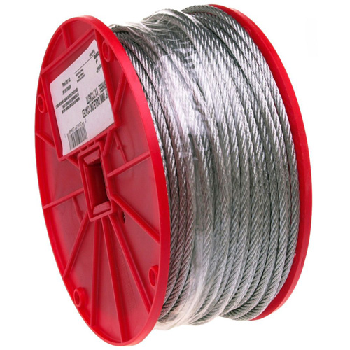 Wire Cable, 250' (76.2 m) x 3/16", 840 lbs. (0.42 tons), Galvanized Toolneeds Inc.