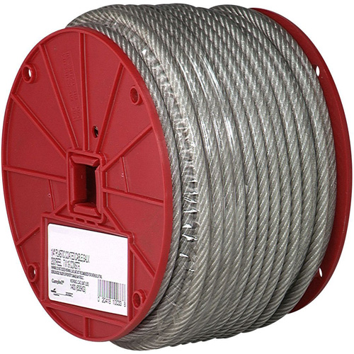 Wire Cable, 250' (76.2 m) x 3/16", 840 lbs. (0.42 tons), Vinyl Coated Toolneeds Inc.