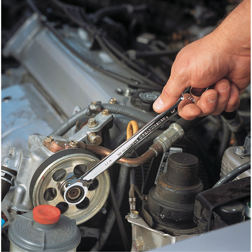 72-Tooth 12 Point Reversible Ratcheting SAE Wrench Set with Tool Roll, Combination, 7 Pieces, Imperial Toolneeds Inc.