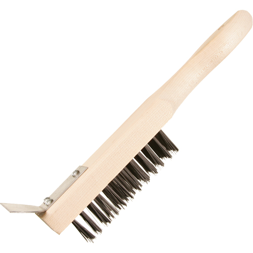 Brosse de nettoyage avec racloir, Acier, 5 x 13 rangs de fils, Longueur 11-3/8" Toolneeds Inc.