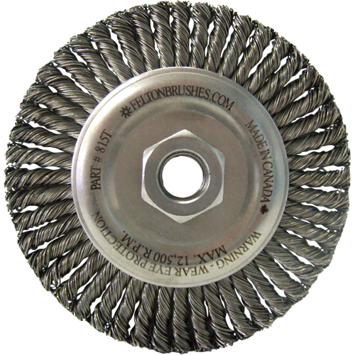 Brosses m&eacute;talliques &agrave; touret, Dia. 5-7/8", Fils 0,02", Arbre 5/8"-11, Acier Toolneeds Inc.