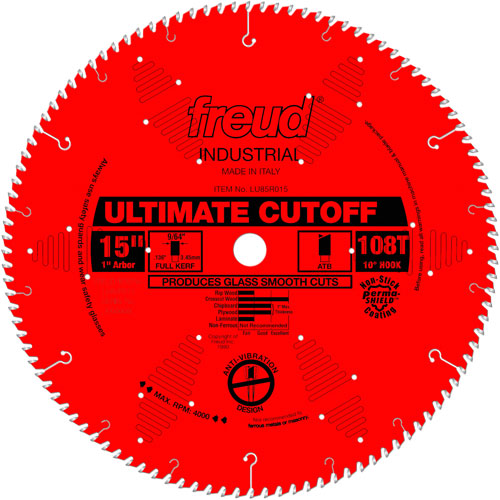 TCS Industrial Saw Blade - Crosscut & Finishing, 15", 108 Teeth, Wood Use Toolneeds Inc.