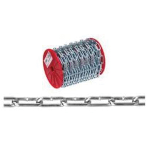 Straight Link Coil Chain, Low Carbon Steel, 2/0 x 120' (36.6 m) L, 520 lbs. (0.26 tons) Load Capacity Toolneeds Inc.