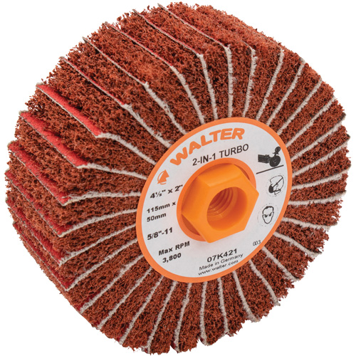 Two-In-One Turbo Drums, 4-1/2" Dia. x 2" W, 5/8"-11 Arbor, 60 Grit Toolneeds Inc.