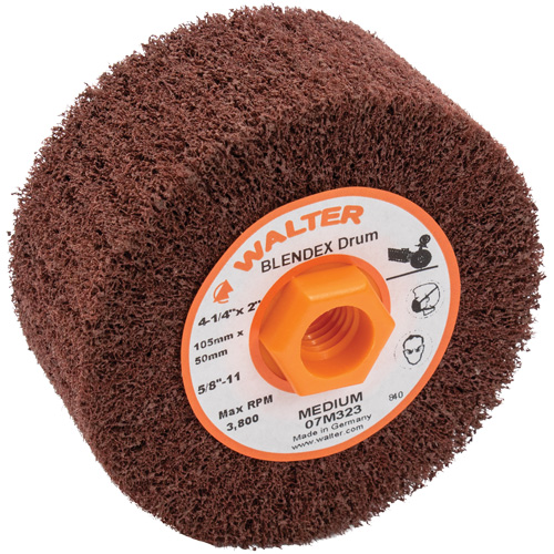 Blendex Surface Conditioning Drum, 4-1/4" Dia. x 2" W, 5/8"-11 Arbor, Medium Grit Toolneeds Inc.