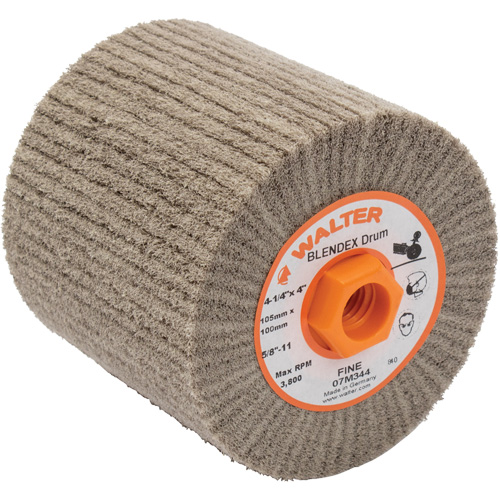 Blendex Surface Conditioning Drum, 4-1/4" Dia. x 4" W, 5/8"-11 Arbor, Fine Grit Toolneeds Inc.