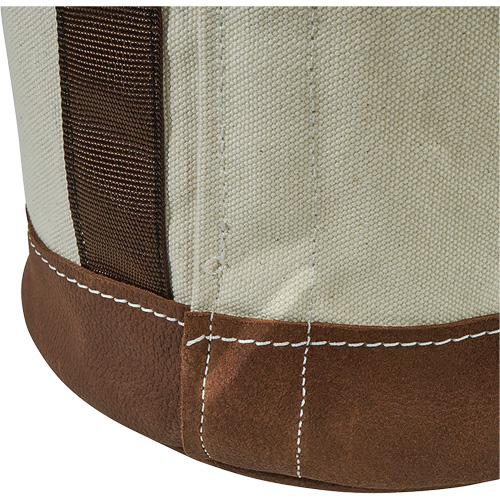 Leather-Bottom Bucket, 17" H, Canvas, White Toolneeds Inc.