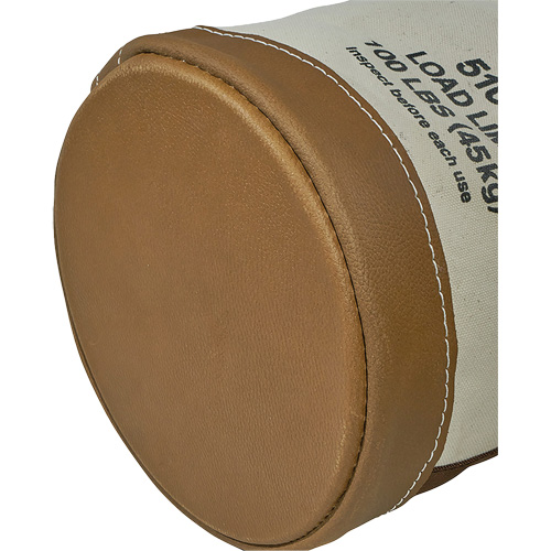 Leather-Bottom Bucket, 17" H, Canvas, White Toolneeds Inc.