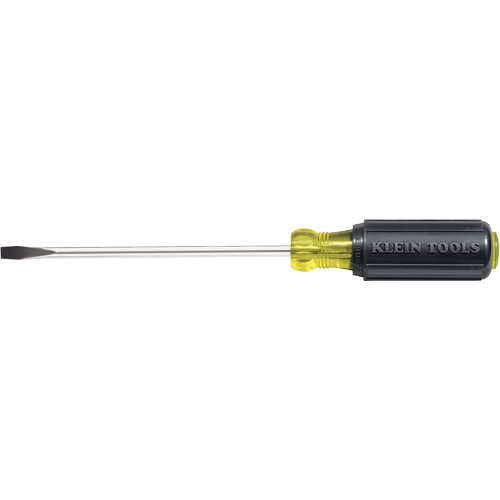 Slot Cabinet Tip Screwdriver, 1/4" Tip, Round, 10-11/32" L, Cushion Grip Handle Toolneeds Inc.