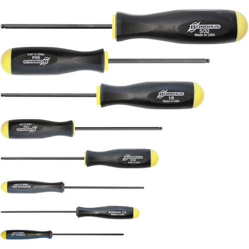 Ball Driver Screwdriver Sets - SAE, 8 Pcs. Toolneeds Inc.