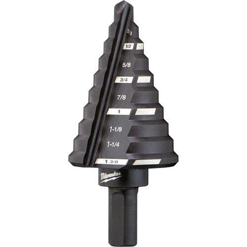 Foret &eacute;tag&eacute; no 5, 1/4" - 1-3/8", Incr&eacute;ments de 1/8", Acier rapide Toolneeds Inc.