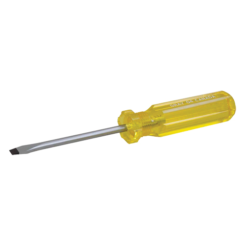 Tournevis &agrave; fente, 1/4", 6-1/2" lo, Prise Plastique Toolneeds Inc.