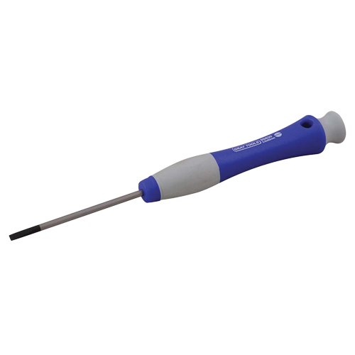 Slotted Precision Screwdriver, 9/64" Tip, Round, 6-1/2" L, Plastic Handle Toolneeds Inc.
