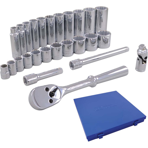Jeu de douilles m&eacute;triques et accessoires, 26 Mcx, Prise de 3/8", Profond Toolneeds Inc.
