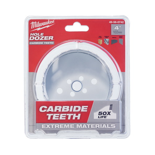 Carbide Hole Saw, 4", 1-31/50" Depth of Cut, Carbide Toolneeds Inc.
