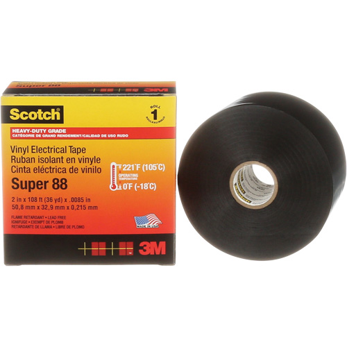 Scotch&reg; Super 88 Professional Electrical Tape, 51 mm (2") x 33 m (108'), Black, 8.5 mils Toolneeds Inc.