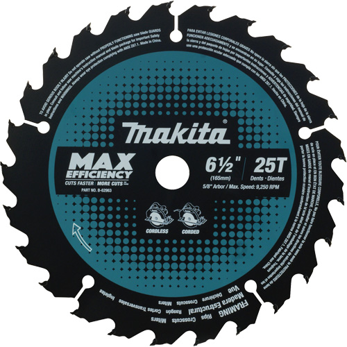 Max-Efficiency Circular Saw Blade, 6-1/2", 25 Teeth, Laminate/Wood Use Toolneeds Inc.