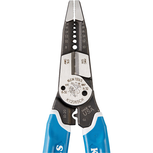Klein-Kurve&reg; Heavy-Duty Wire Stripper, Cutter & Crimper Multi-Tool, 8-1/4" L, 8 - 20 AWG Toolneeds Inc.