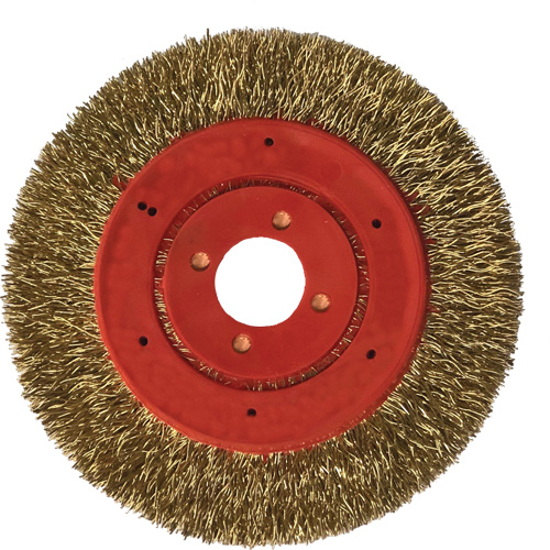 Brosse m&eacute;tallique &agrave; touret et &agrave; encapsulation partielle ne rejetant pas les fils, 3" dia., Fils 0,012", Arbre 1/4" Toolneeds Inc.