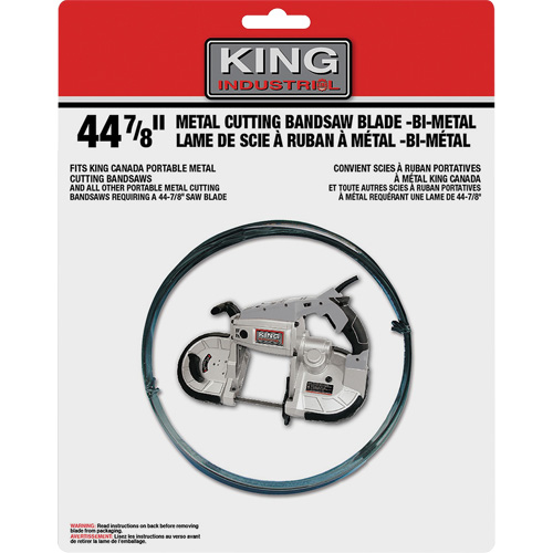 Band Saw Blade, Bi-Metal, 44-7/8" L x 1/2" W x 0.02" Thick, 14-18 TPI Toolneeds Inc.