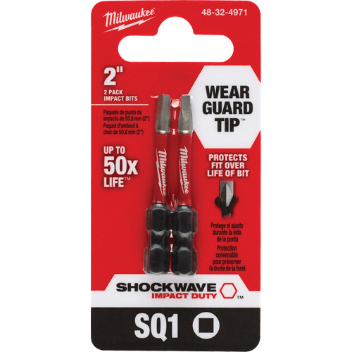Embout de tournevis Shockwave Impact Duty, Carr&eacute;e, #1, Prise 1/4" Toolneeds Inc.