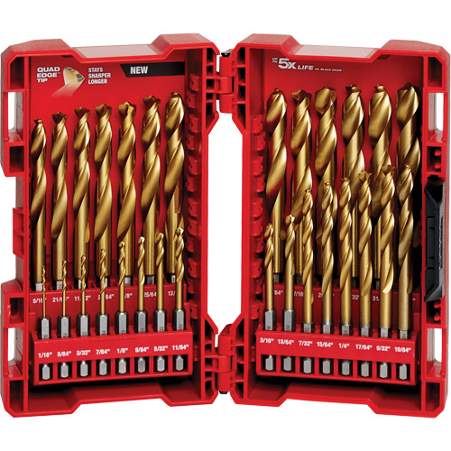 Jeu de forets Shockwave Red Helix, 29 morceaux, Titane Toolneeds Inc.