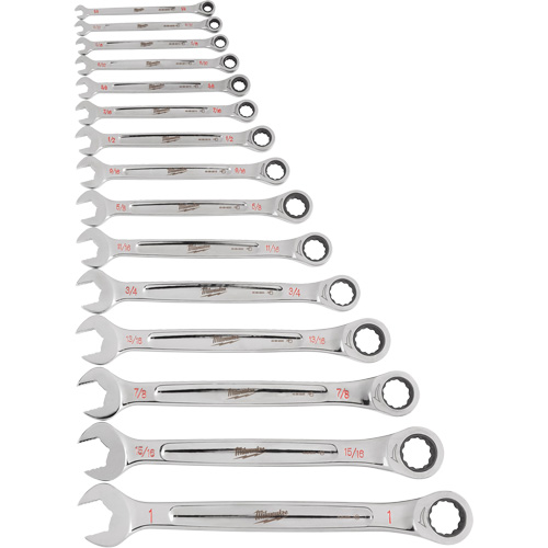 Ratcheting Wrench Set, Combination, 15 Pieces, Imperial Toolneeds Inc.