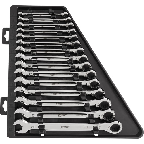 Ratcheting Wrench Set, Combination, 15 Pieces, Metric Toolneeds Inc.