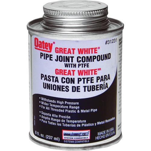 Compos&eacute; pour raccords de tuyaux Great White avec PTFE Toolneeds Inc.