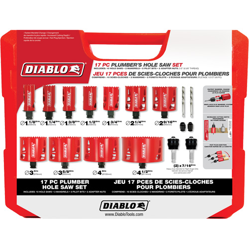 Plumber's Bi-Metal Hole Saw Set, 17 Pieces Toolneeds Inc.