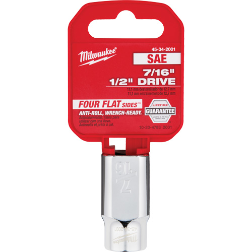 SAE Socket with Four Flat Sides, 7/16", 1/2" Drive, 6 Points Toolneeds Inc.