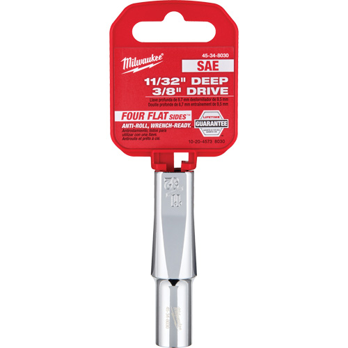 Douille SAE avec c&ocirc;t&eacute;s Four Flats, 11/32", Prise 3/8", 6 pans, Profond Toolneeds Inc.