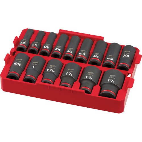 Shockwave Impact Duty Packout SAE Socket Set, 15 Pcs, Impact, 1/2" Drive Size, Deep Toolneeds Inc.