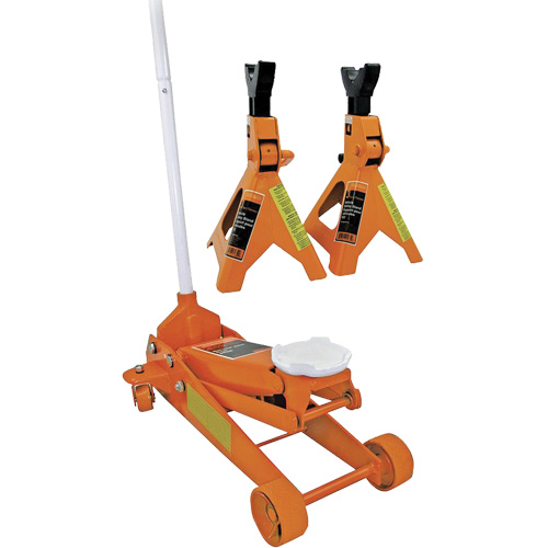 Service Jack with 3-Ton Vehicle Stands, 2.5 Ton(s) Capacity, 5" Lowered, 19-1/4" Raised, Manual Hydraulic Toolneeds Inc.