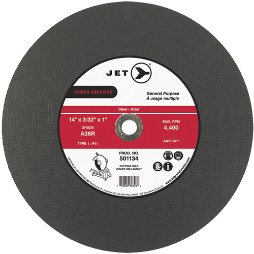 A36R Power Abrasive Cut-Off Wheel, 14" x 3/32", 1" Arbor, Type 1, 4400 RPM Toolneeds Inc.