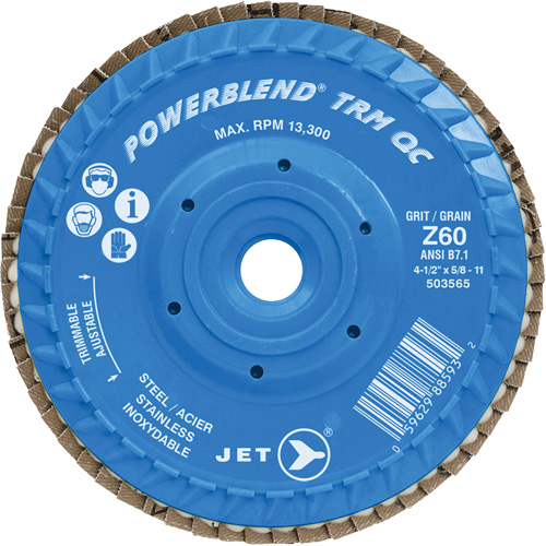Disque &agrave; feuillets PowerBlend TRM QC ajustable, 5" x 5/8"-11, Type 27, Grain Z60, Alumine de zirconium Toolneeds Inc.