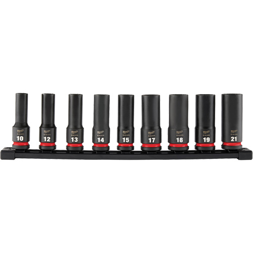 Shockwave Impact Duty Metric 6 Point Socket Set, 9 Pcs, Impact, 1/2" Drive Size, Deep Toolneeds Inc.
