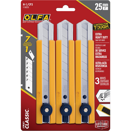 H-1 Classic Extra Heavy-Duty Utility Knife with Rubber Grip Inset, 25 mm Toolneeds Inc.