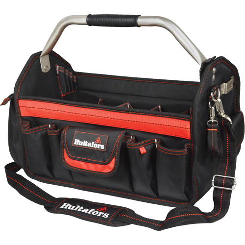 Porte-outils de 18" &agrave; dessus ouvert, Polyester balistique, Noir/Rouge Toolneeds Inc.