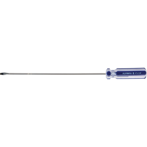 Tournevis &agrave; fente bleu transparent avec bandes, Tige de 1/8", Ronde, Prise en Plastique Toolneeds Inc.