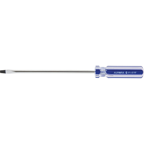 Tournevis &agrave; fente bleu transparent avec bandes, Tige de 3/16", Ronde, Prise en Plastique Toolneeds Inc.