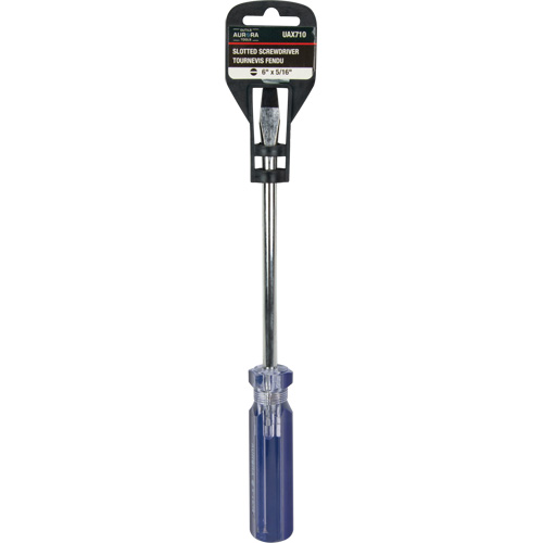 Tournevis &agrave; fente bleu transparent avec bandes, Tige de 5/16", Ronde, Prise en Plastique Toolneeds Inc.