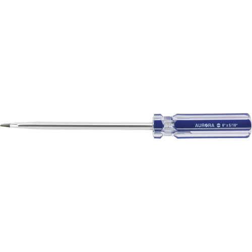 Tournevis &agrave; fente bleu transparent avec bandes, Tige de 5/16", Ronde, Prise en Plastique Toolneeds Inc.