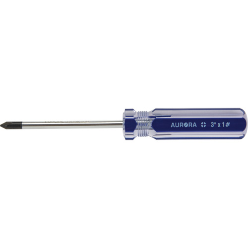 Tournevis Philips bleu transparent avec bandes, #1, Prise Plastique Toolneeds Inc.