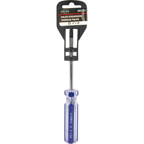 Blue Transparent Striped Philips Screwdriver, #2, Plastic Handle Toolneeds Inc.