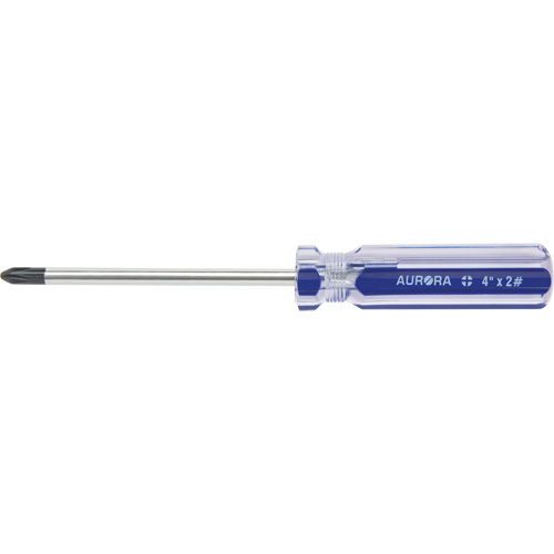 Blue Transparent Striped Philips Screwdriver, #2, Plastic Handle Toolneeds Inc.